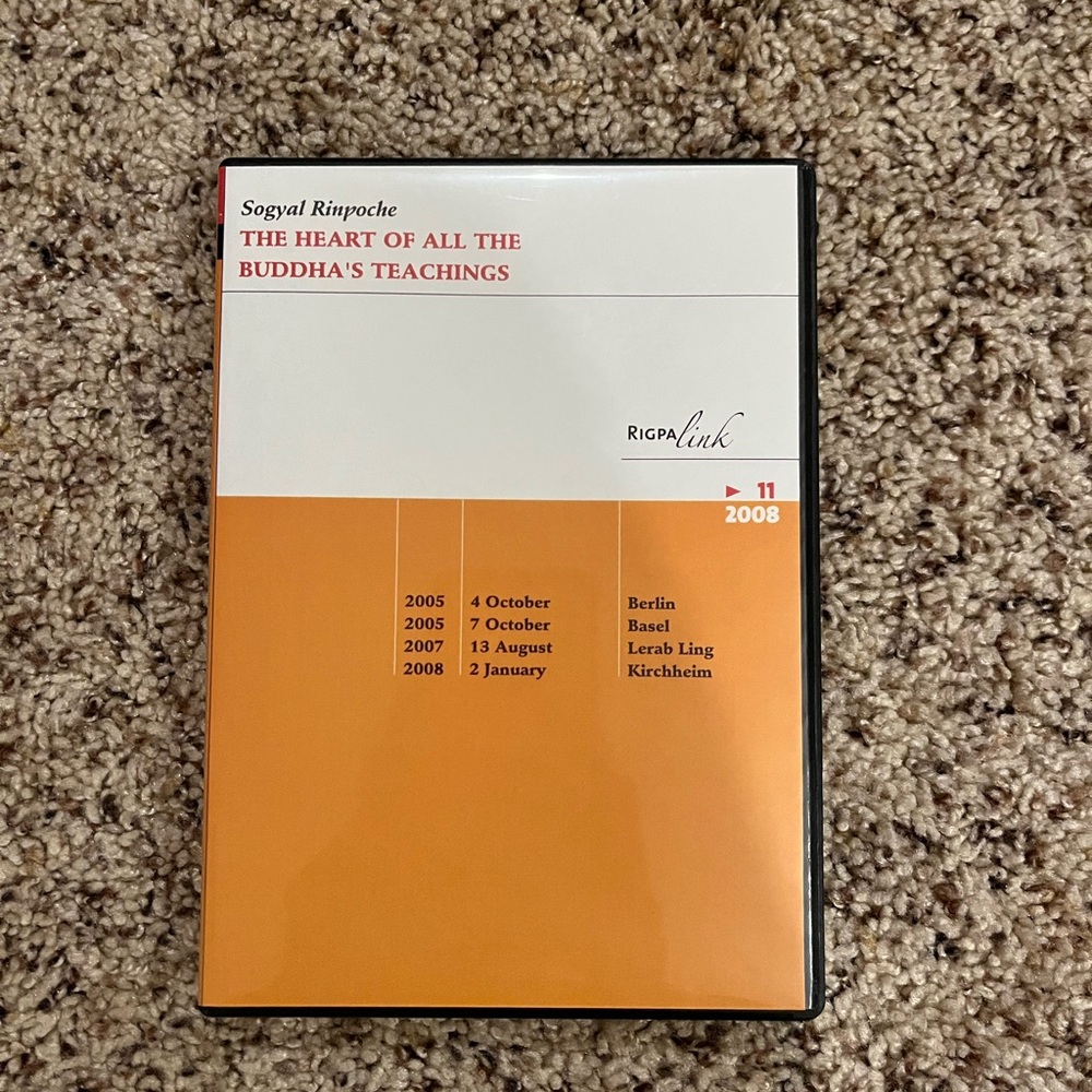 Sogyal Rinpoche DVD The Heart of All the Buddha’s Teachings Rigpa Link 11 2008